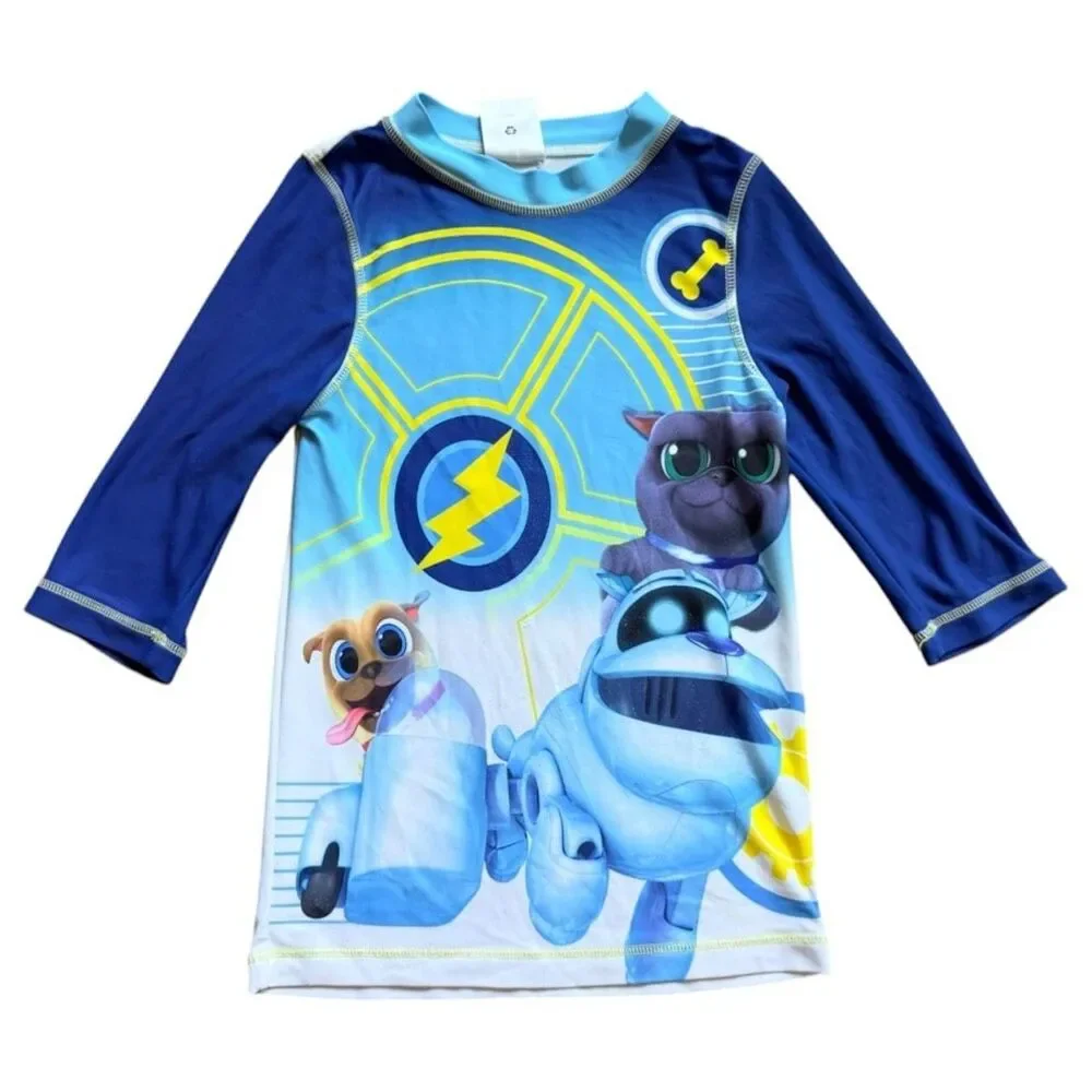 Youth Boys Disney Puppy Dog Pals Swim Rash Guard - Sz 5/6